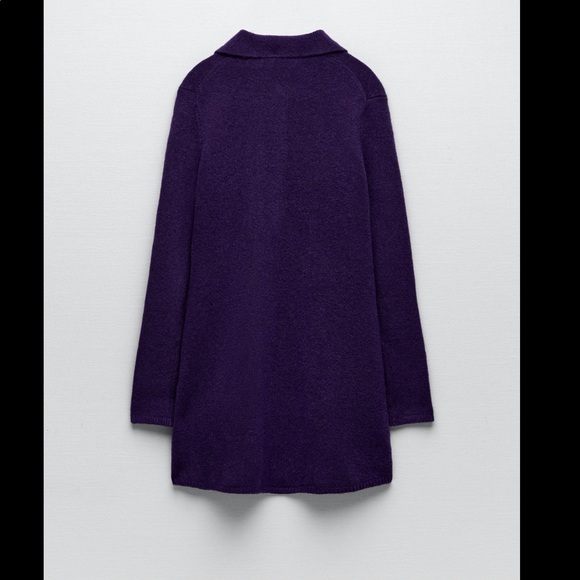 Zara Buttoned knit polo dress purple Size Small - Picture 5 of 6